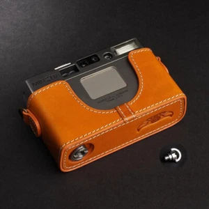 Funda protectora hecha a mano de cuero genuino con media cámara para Minolta TC-1 - Imagen 1 de 15