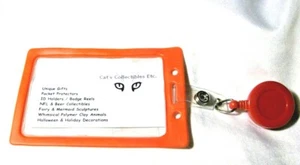 SET MULINELLO BADGE ROSSO PORTA ID IDENTIFICAZIONE carta di prossimità clip da cintura pull lavoro - Foto 1 di 2