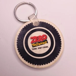 Vtg Zero Tolerance Think Don't Drink And Drive DWI Keychain Rubber Keychain - Picture 1 of 3