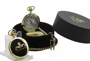 Royal Navy SUBMARINER Personalised GOLD CLAD Pocket Watch AND chain in Gift Case - Picture 1 of 5