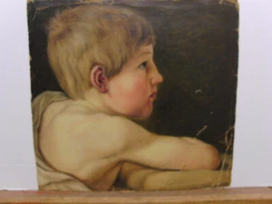 Gemälde Thomas Guggenberger München 1815-1882 Portrait Studie Junge um 1860 - Bild 1 von 6
