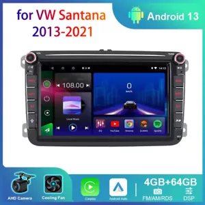 8" 4+64GB Apple Carplay Android Stereo Radio Head Unit For VW Santana 2013-2021 - Picture 1 of 8
