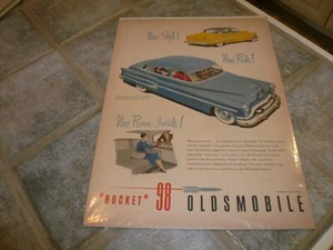 Early 50's Oldsmobile Olds Ad Advertisement -Vintage Print Ad - 98 4 Door Sedan - Picture 1 of 1