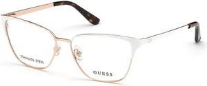 GUESS GU2795 White 021 Metal Optical Cat Eye Eyeglasses Frame 56-14-140 GU 2795 - Picture 1 of 1