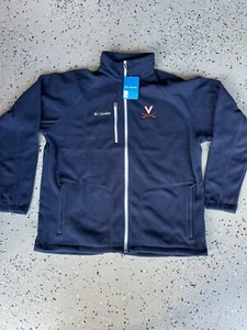 Columbia Virginia Cavaliers Fast Trek II Full Zip Fleece Jacket Blue Mens XL New - Picture 1 of 2