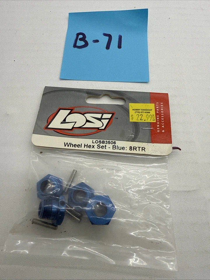 Losi LOSB23506 Wheel Hex Set Blue 8rtr - Image 1 of 1