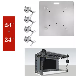 24 X 24in Silver Steel Truss Base Plate Conical Square Truss with Connectors - Picture 1 of 10