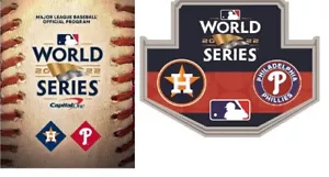 2022 OFFICIAL WORLD SERIES PROGRAM & PIN HOUSTON ASTROS CHAMPIONS ! VS. PHILLIES - Picture 1 of 12
