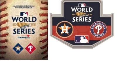 2022 OFFICIAL WORLD SERIES PROGRAM & PIN HOUSTON ASTROS CHAMPIONS ! VS. PHILLIES - Image 1 of 4