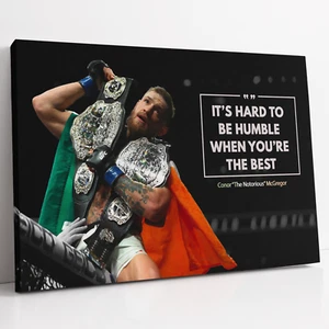 Conor McGregor DIFÍCIL DE SER HUMILDE CITA - UFC MMA - Póster de arte en pared estampado en lona - Imagen 1 de 10