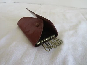 VINTAGE ZIEGENFELL 6 SCHLÜSSEL HÜTER TASCHE ETUI BRAUN - Bild 1 von 3