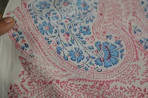 5 Yards Indian Fabric Cotton Handmade Hand Block Fabric Sanganeri Fabric . - Picture 1 of 9