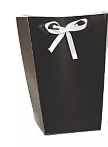 Black with White ribbon, Pkg of 24, Small party favor bags/boxes - Picture 1 of 2