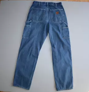 Carhartt Denim Work Jeans Fade Carpenter Worn 32x34 Streetwear Vtg Y2K B13 - Picture 1 of 7