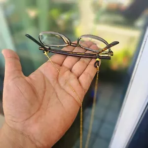 18K Gold Plated Eyeglass Chain Sunglasses Strap Holder Reading Glasses Retainer - Picture 1 of 12