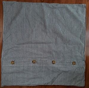 Pottery Barn EURO Pillow Sham Navy White Stripes 26" Square Cotton Linen