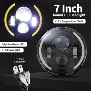 7" Inch LED Headlight Projector DRL Motorcycle For Harley Road King Street Glide - Bild 1 von 12