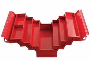 "Caja de herramientas robusta caja de herramientas roja profunda de alta resistencia voladizo 7 bandejas grande 21" - Imagen 1 de 5