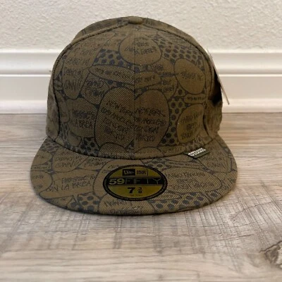 De colección Stussy Pop Quote Burbuja New Era 59Fifty Gorra Sombrero Verde Ejército Talla 7 3/8 Foto 1 de 4