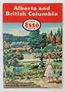 Mapa de ruta vintage de Esso Alberta y Columbia Británica de 1954 - Imagen 1 de 5