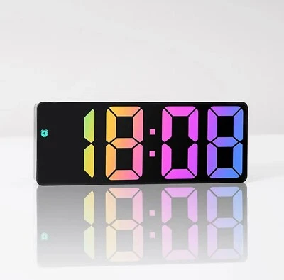 LED Digital Wall Table Clock Color Changing 24Hour Display Modern Design Quality - Image 1 of 4
