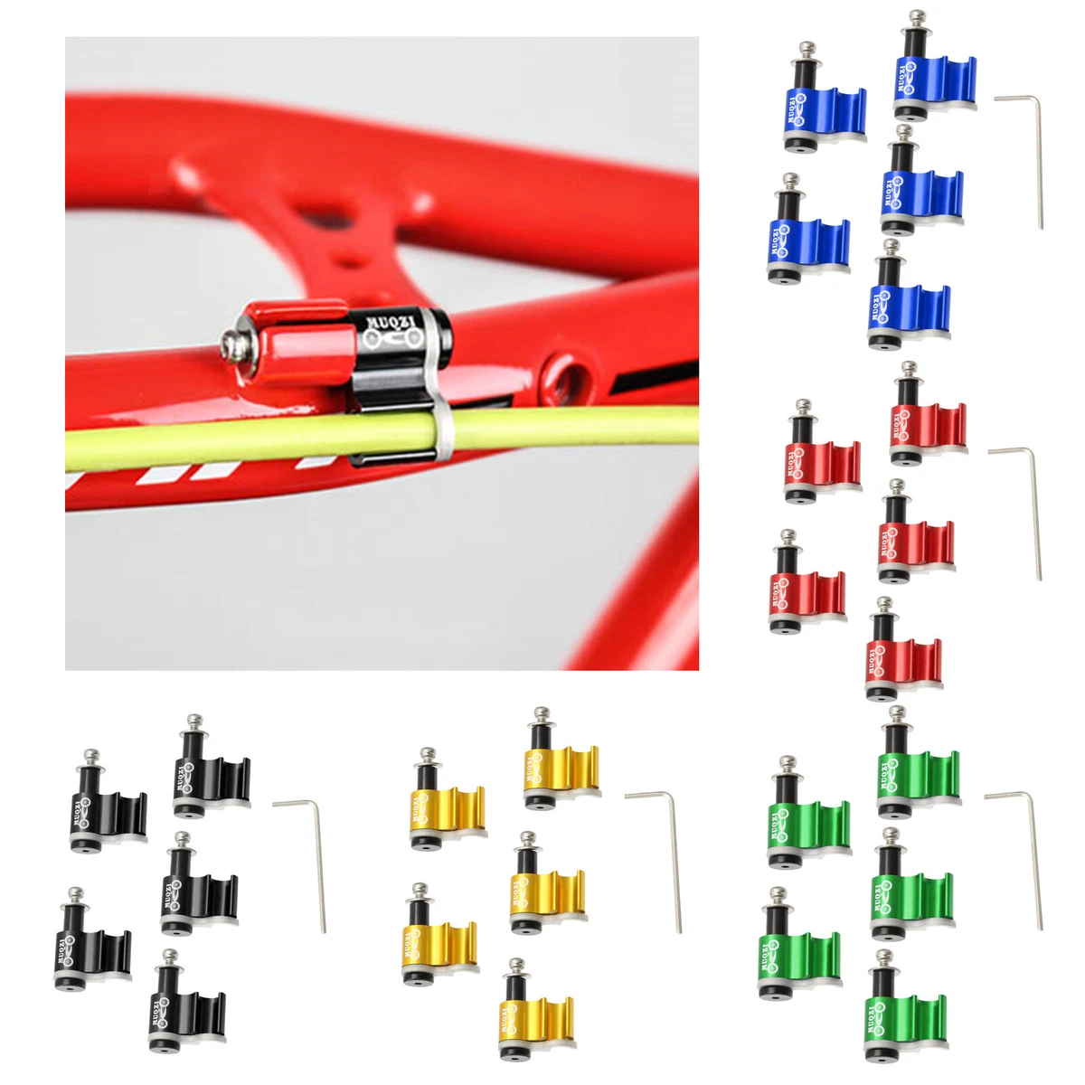 C-Clips Für Fahrräder – 8 Farben, Je 2 Stück, Aluminiumlegierung – Für Brems- & Schaltkabel