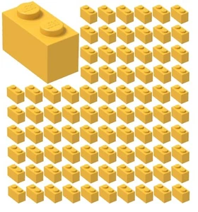 ☀️100x NEW LEGO 1x2 BRIGHT LIGHT ORANGE Bricks # 3004 BULK Parts City Building - Picture 1 of 2