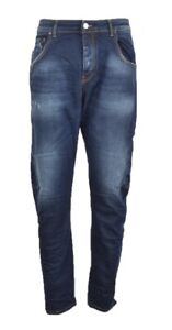 Frankie Morello Men's Jeans Denim Pants Dardo Tesla Baggy Fit Blue New Label
