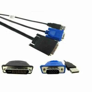 DVI30+5 to VGA 15 PIN Female with USB Power Supply Cable for Laptop LCD Monitor - Picture 1 of 6