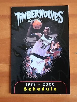 1999 Minnesota Timberwolves Pocket Schedule RARE Kevin Garnett - Image 1 of 2