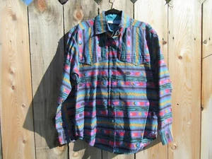 Vintage 1993 Adobe Rose Aztec Country Southwestern Shirt Size Medium Cowgirl - Picture 1 of 6