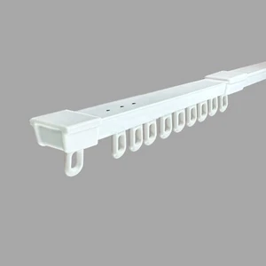 Extendable Curtain Track Rail Heavy Duty Metal/PVC Ceiling Set With Glider Hooks - Picture 1 of 5