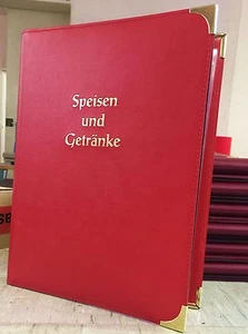 019 Ringbuch Speisekarten-Mappe Menü-Karte Kunstleder Restaurant A4 rot und usw. - Bild 1 von 3