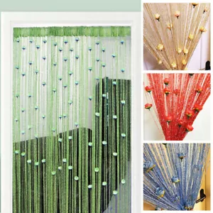 Flower Thread Tassel Curtains Drape Doorway Wedding Room Door Hanging Decor LOT - Bild 1 von 22