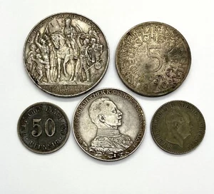 Lot of 5 Germany Silver Coins 1855-1951 Prussia & Germany (J44) - Picture 1 of 2