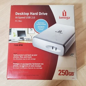 Hard Drive iomega Silver Desktop 250GB USB 2.0 3.5" External 33215 Used - Afbeelding 1 van 6