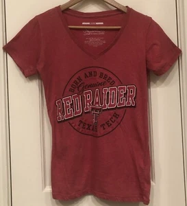Women's Texas Tech Red Raider Genuine Born & Bread T-Shirt - Glitter - Sz M - Picture 1 of 6