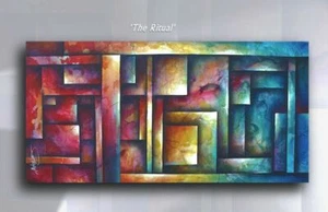 Mix Lang Arte Abstracto Pintura Decoración Contemporánea Muebles Arte Original C.O.A - Imagen 1 de 4