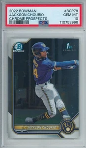 2022 Bowman Chrome Jackson Chourio RC ROOKIE PSA 10 GEMME OTTIME CONDIZIONI GRADO FRESCO - Foto 1 di 2