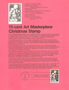 #8021 15c 1980 Madonna Stamp - Scott #1842 USPS Souvenir Page - Picture 1 of 1