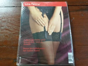 BAS JARRETELLE LINIA FEMINA point. 41/42 15D noir / Pair of black stockings - Imagen 1 de 4