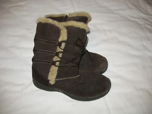 Vintage Faded Glory Boots Sz 10 Dark Brown Genuine Leather Suede Womens Zip Lace - Picture 1 of 7