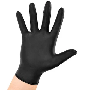 Medium BLACK Nitrile Powder-Free Gloves - Box of 100.-- Free Shipping ! New! - Picture 1 of 1