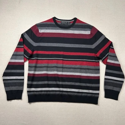 Vintage Structure Sweater Mens XL 100% Merino Wool Striped Striped Y2K U.K. - Image 1 of 4