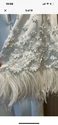 BNWT RP£3930 Andrew GN White embroidered feather trim gown. FR38/UK 10 - Image 1 of 4