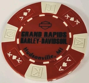 GRAND RAPIDS HARLEY DAVIDSON OF HUDSONVILLE, MI DEALER POKER CHIP  - Bild 1 von 2