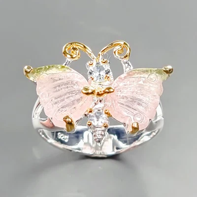 Unqiue ring 6 ct Natural Tourmaline Ring 925 Sterling Silver Size 9.75 /R429138 - Image 1 of 4