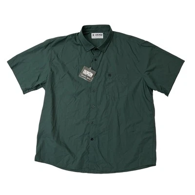 Dixxon Shirt Mens 4XL Short Sleeve Button Up Bamboo Stretch Performance Green - Image 1 of 4