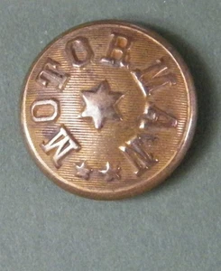 Bb * MOTORMAN * * Stock RAILROAD UNIFORM BUTTON Medium Gilt Nice VA backmark! - Picture 1 of 2