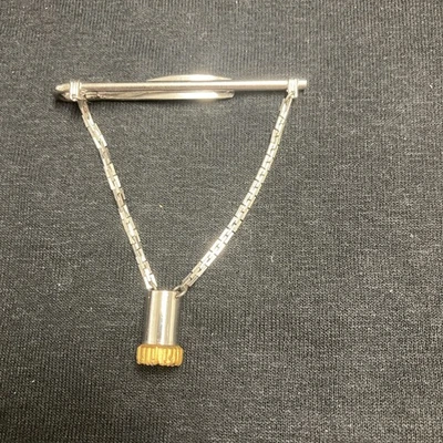 Vintage Swank Tie Clip Sterling Silver With Sterling Silver Chain - Image 1 of 4
